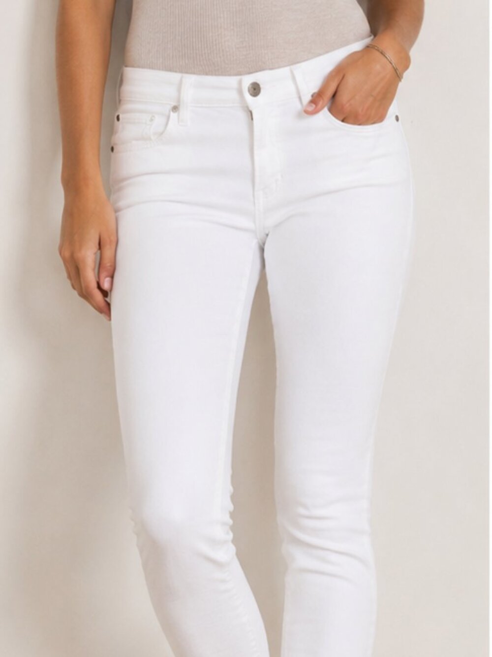 Levi's 524 Too Superlow Skinny Jeans White Stretch Denim Women's 7M - Picture 3 of 8